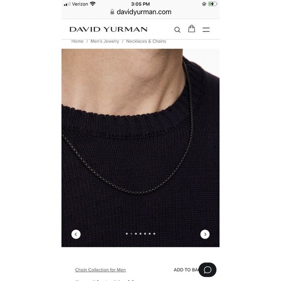 David Yurman Cable Cross Pendant w/Black Stainless Necklace 26" w/Pouch Mint - Picture 5 of 16